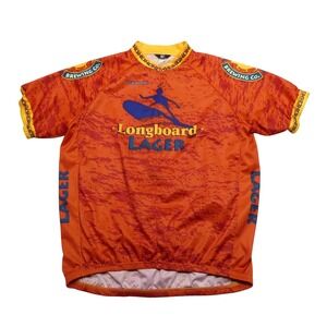 Canari Longboard Lager Cycling Jersey Mens XL Orange Kona Beer Short Sleeve